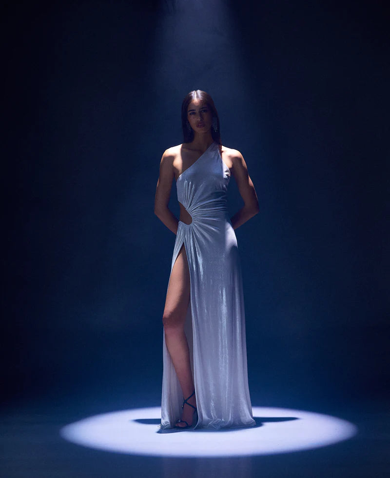 The Sabine Foil Jersey Gown