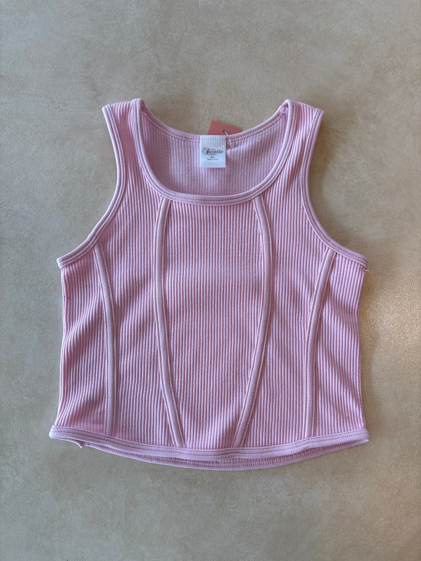 Ribbed Seamless Corset Tank