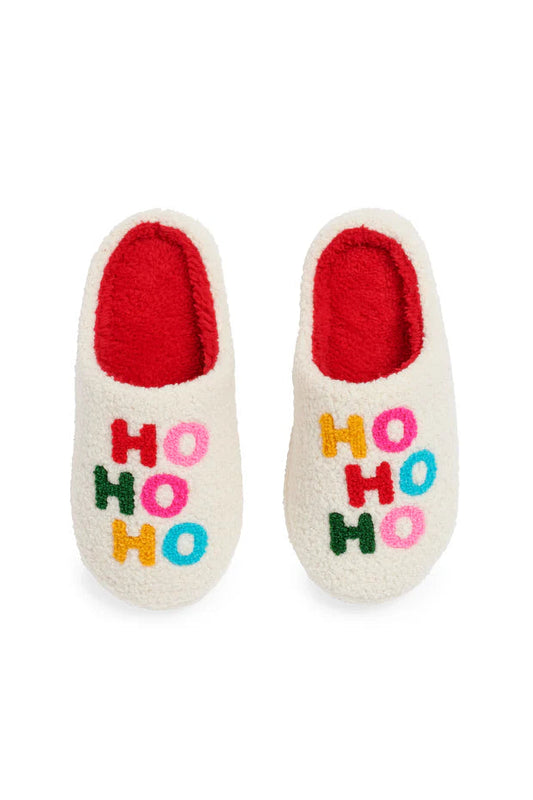 Ho Ho Ho Slippers Ivory