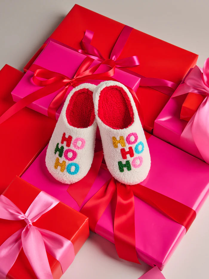 Ho Ho Ho Slippers Ivory