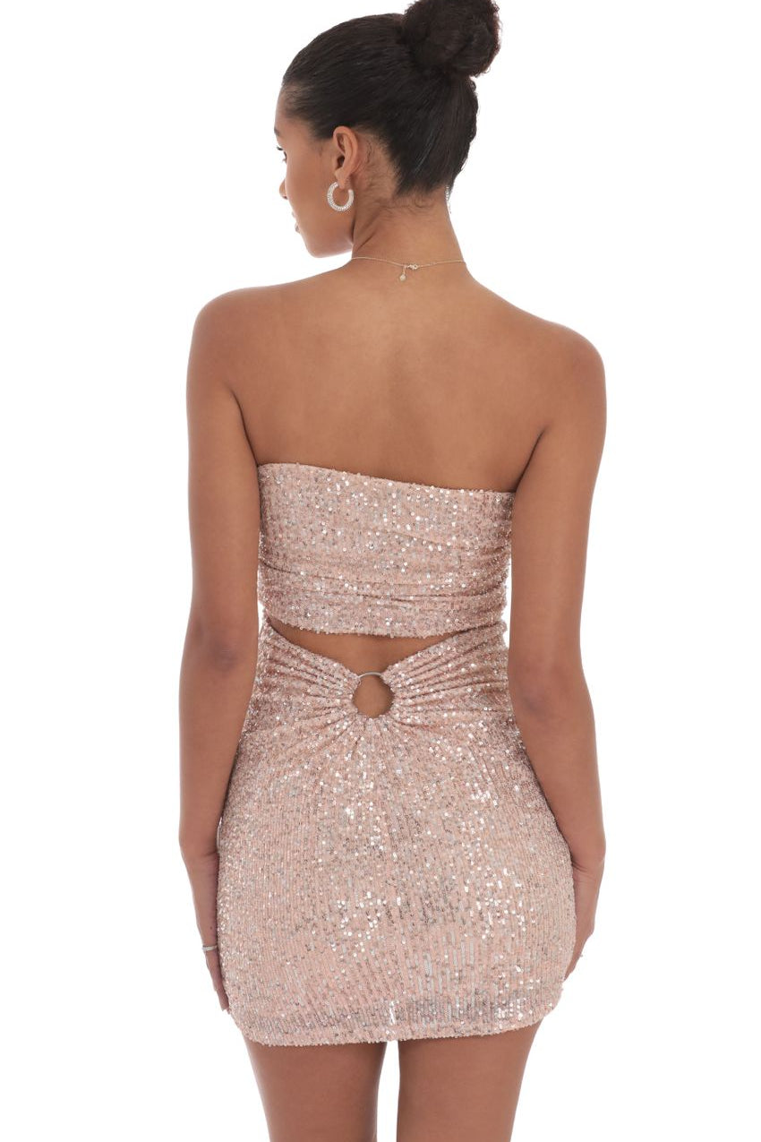 Sequin Strapless Mini Dress