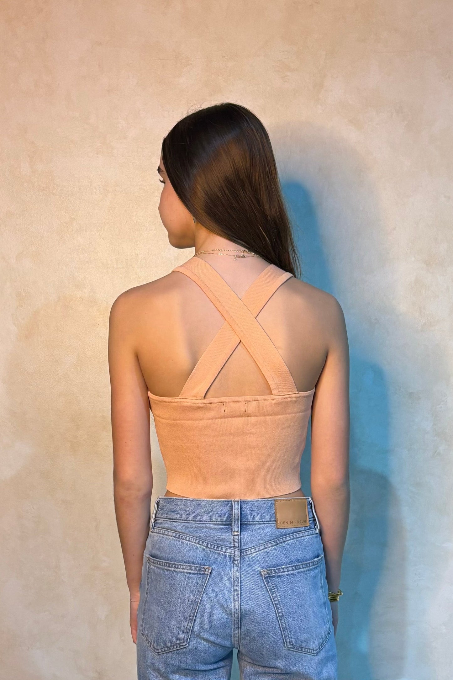 Top With Buttons and Crossed Back