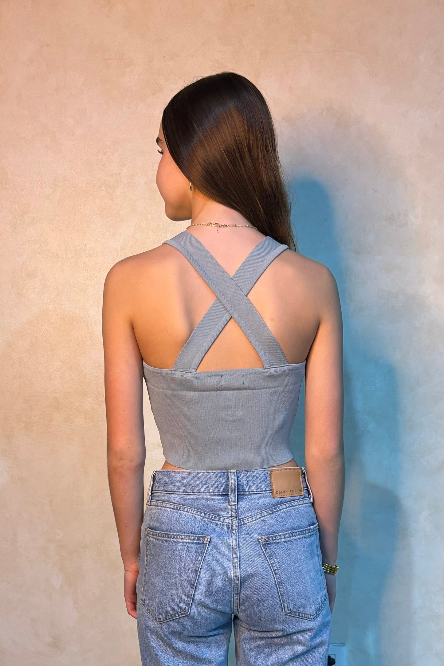 Top With Buttons and Crossed Back