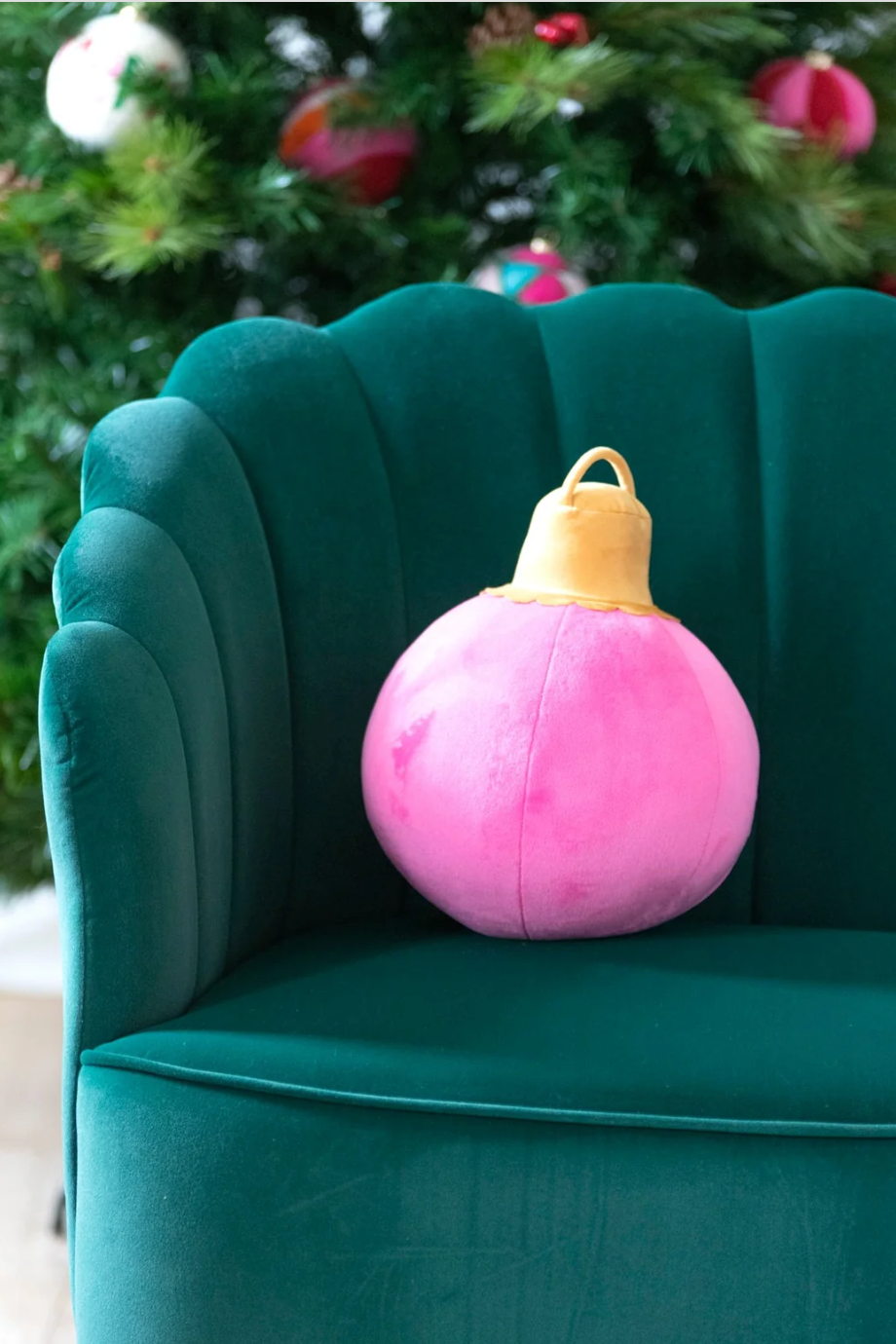 Merry Bauble Large Pillow - Pink