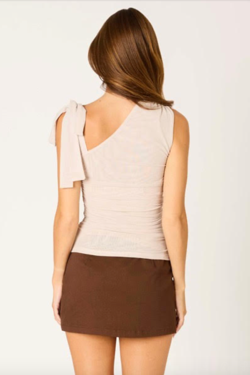 Shoulder Bow Top - Oat