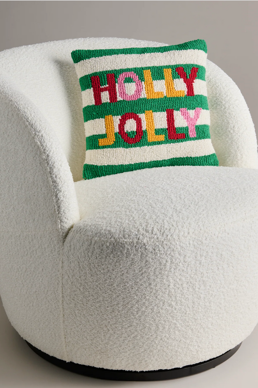 "Holly Jolly" Tufted Pillow, Multi