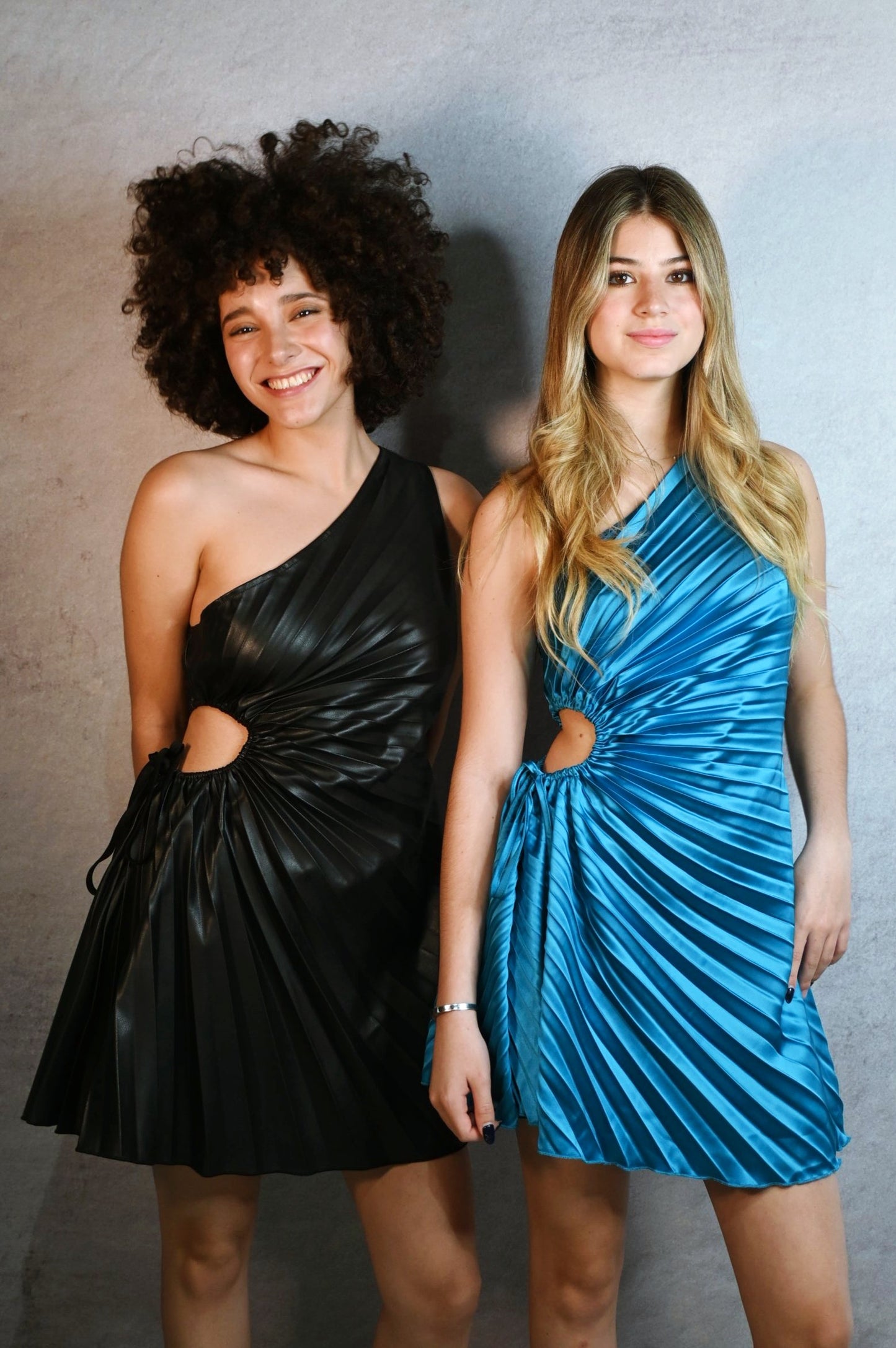 One Shoulder Mini Dress Black