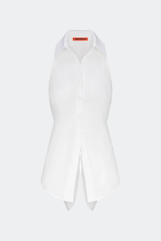 Loch Sleeveless Poplin Button Up