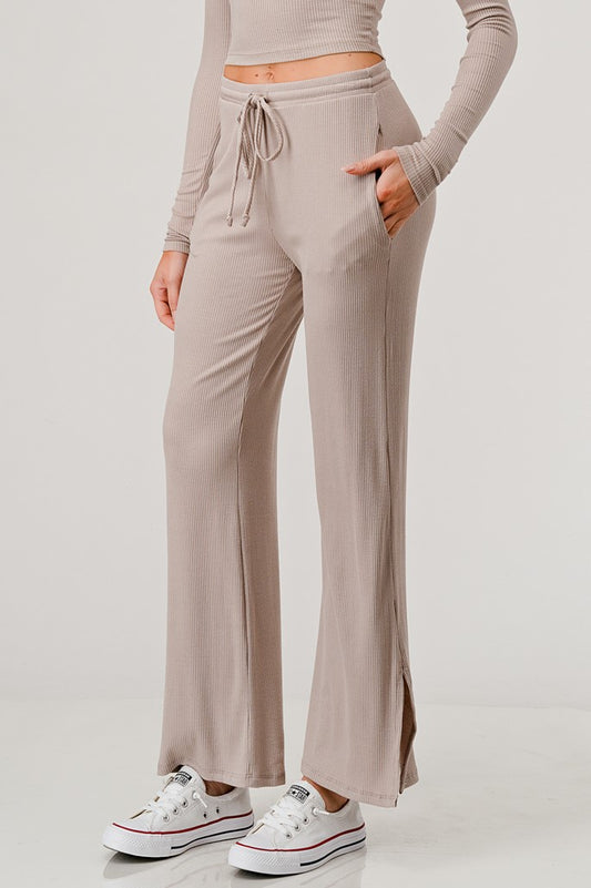 Rib Pants With Pockets Portobello