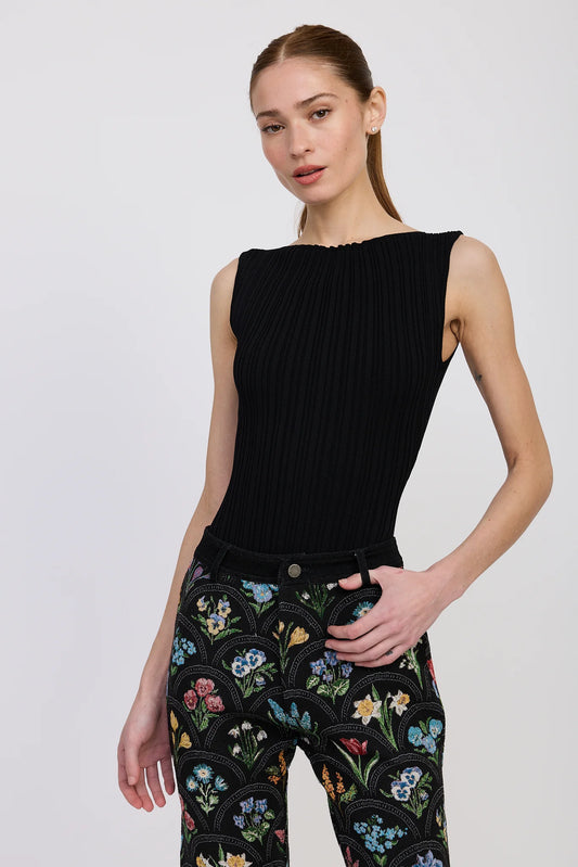 Reed Knit Bodysuit Black