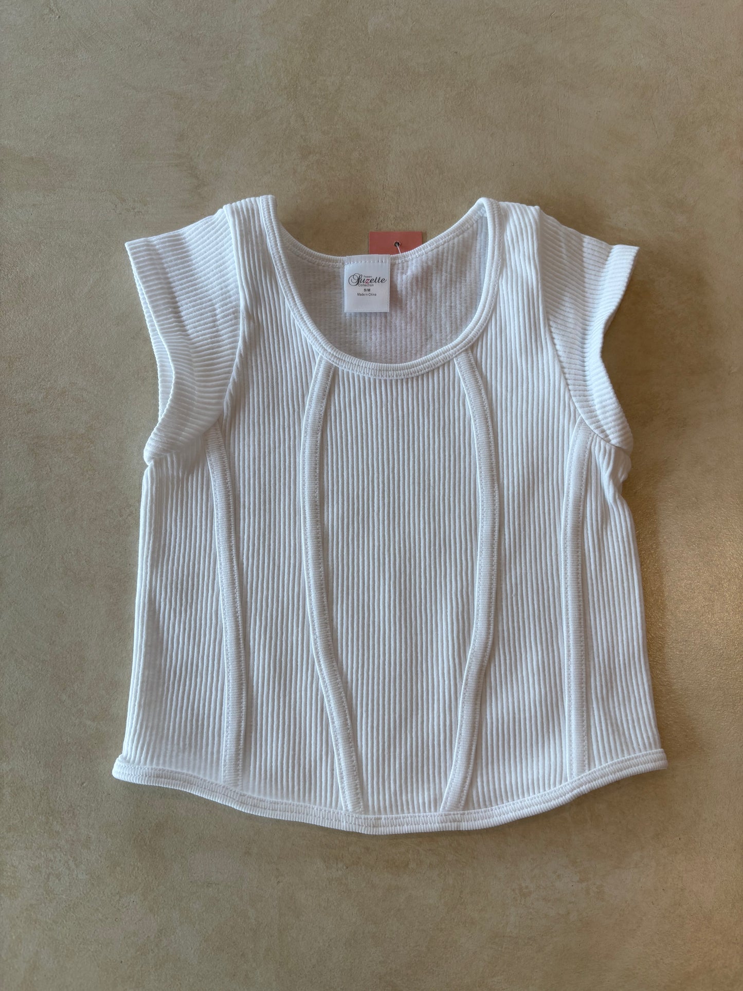 Seamless Rib Cap Sleeve Soft Seam