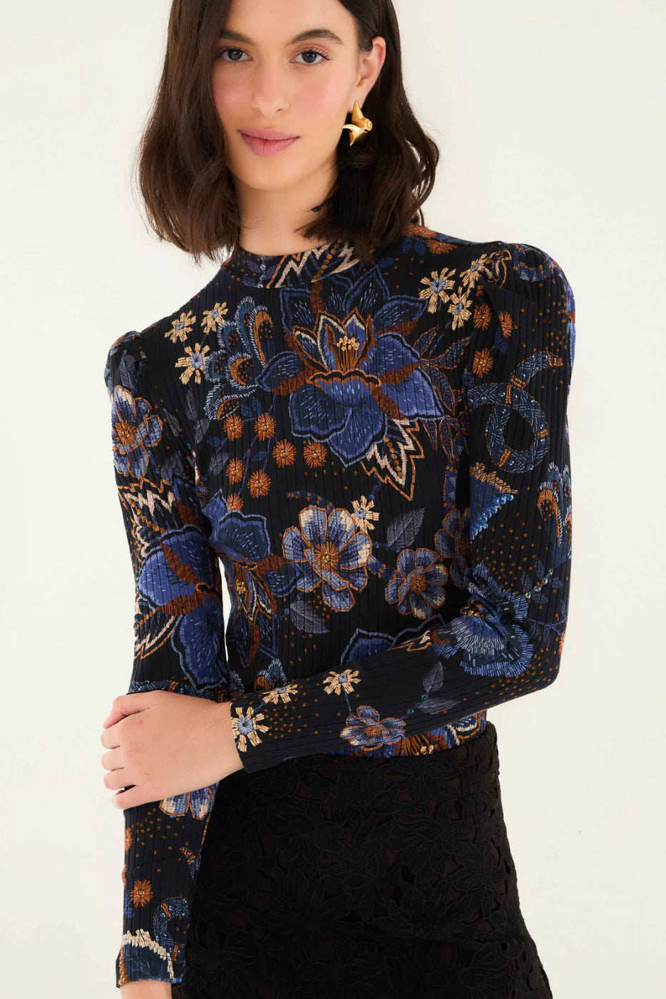 Snake Bouquet Black Bodysuit