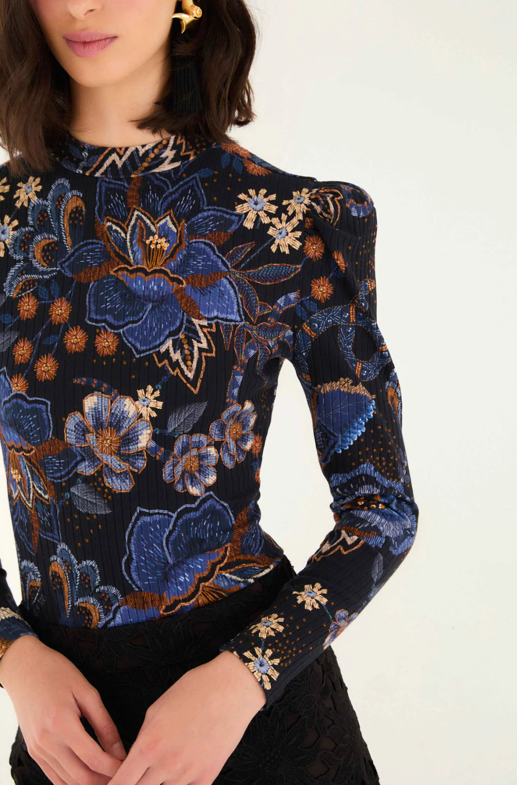 Snake Bouquet Black Bodysuit