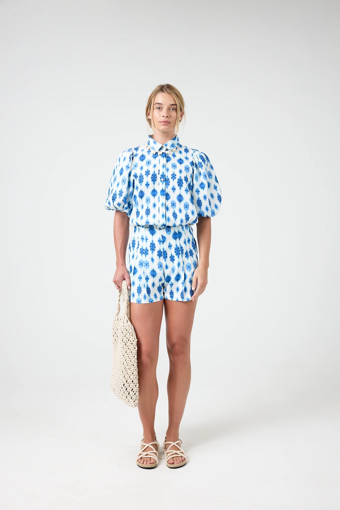 Frida Linen Shorts Hamptons Print