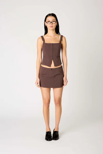 Brice Vest Brown & Skort