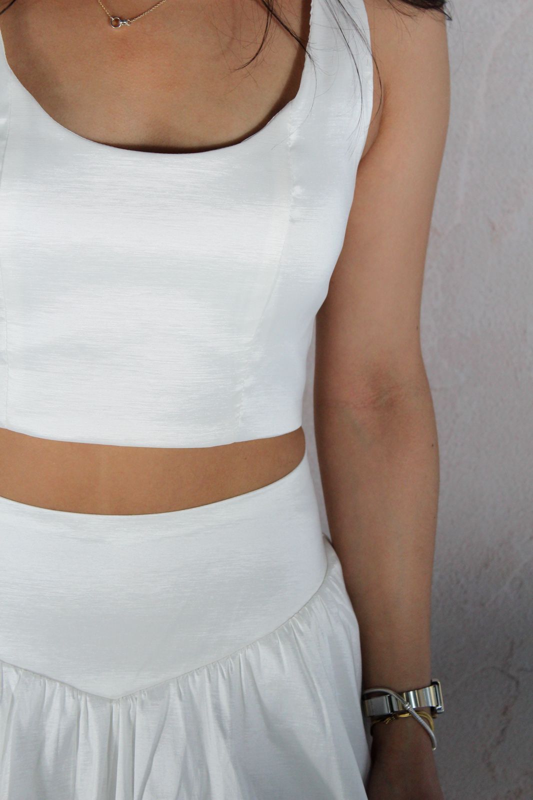 Celeste & Viviana White Taffeta