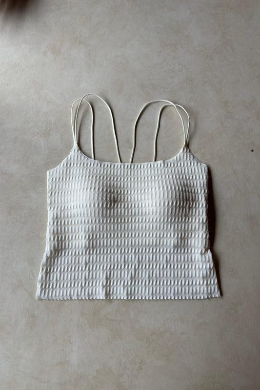 Off White Strap Top
