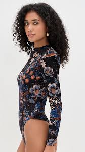 Snake Bouquet Black Bodysuit