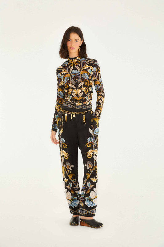 Snake Garden Black Pajama Pants