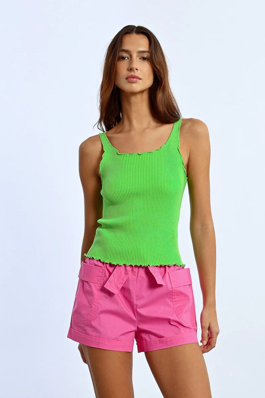 Young Ladies Knitted Tank Top - Green