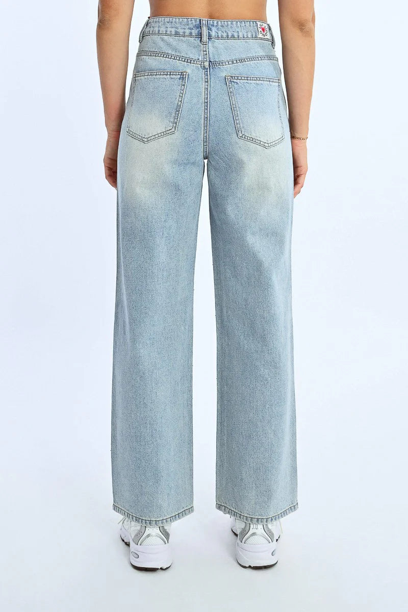 Young Ladies Woven Pants - Light Blue