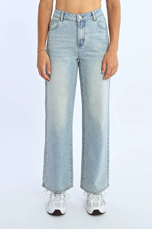 Young Ladies Woven Pants - Light Blue