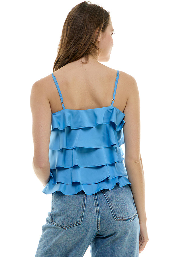 Ruffle Tank Blue