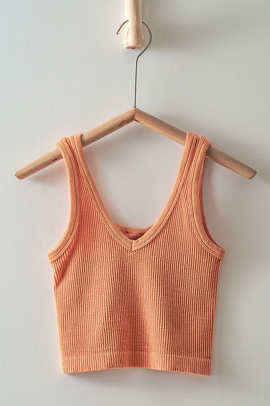 Seamless Crop Tank Top Terra Cota