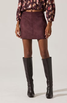 Laudine Faux Suede Mini Skirt