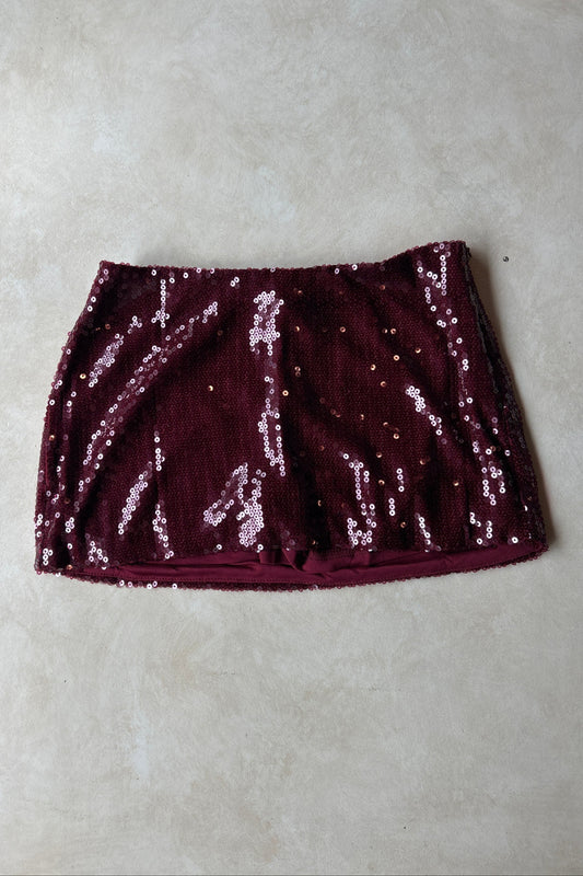 Sequin Wine Skirt