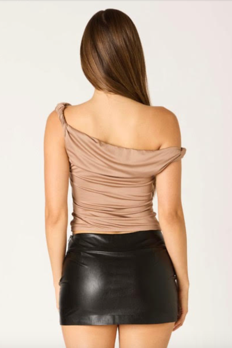 Off The Shoulder Top - Taupe