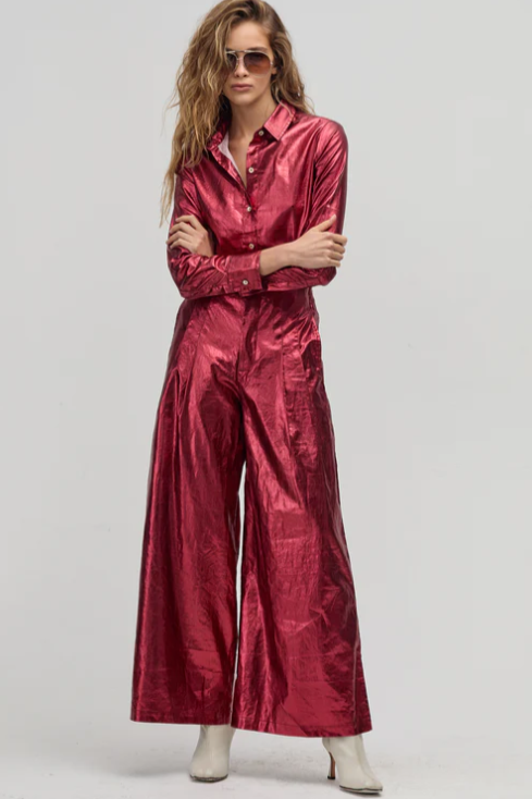Culotte Pants - Metallic Cherry