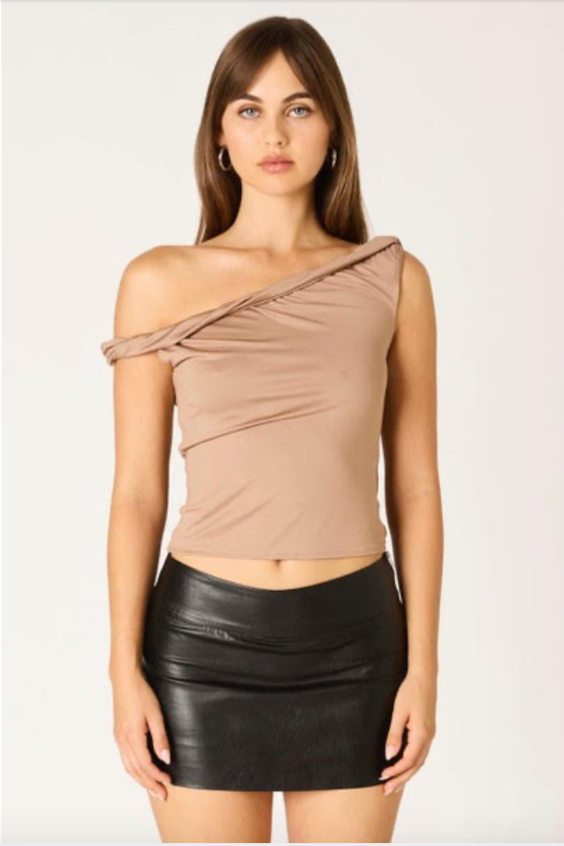 Off The Shoulder Top - Taupe