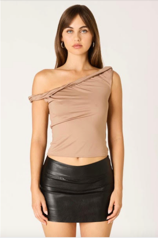 Off The Shoulder Top - Taupe