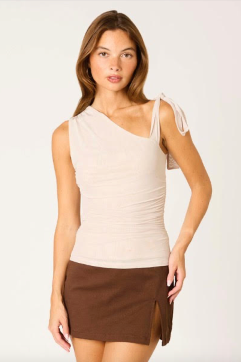 Shoulder Bow Top - Oat