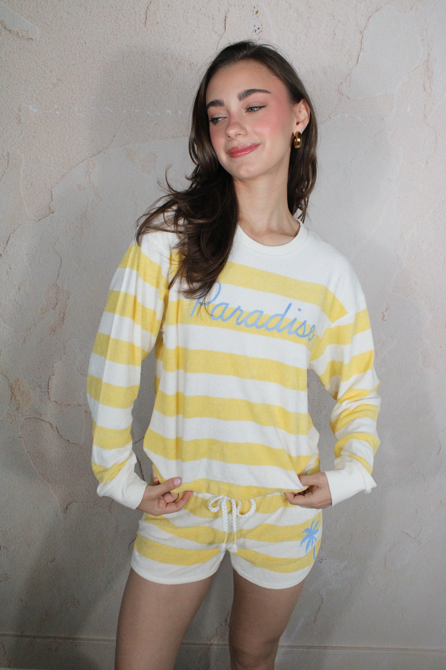 Cabana Sweatshirt & Shorts PJ Set