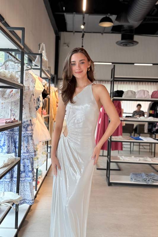 The Sabine Foil Jersey Gown