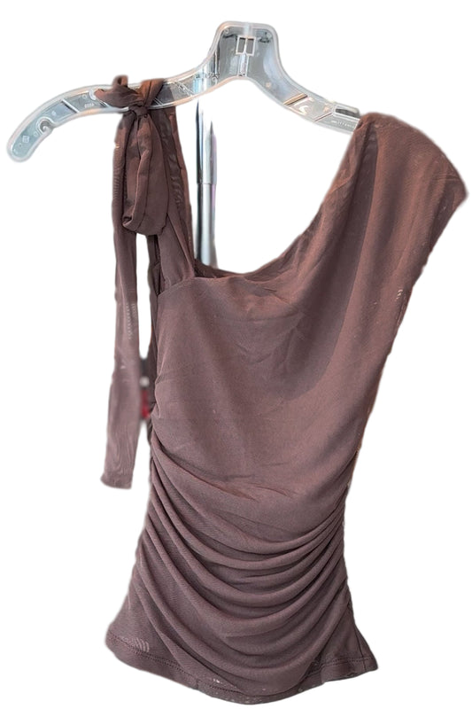 Shoulder Bow Top - Chocolate