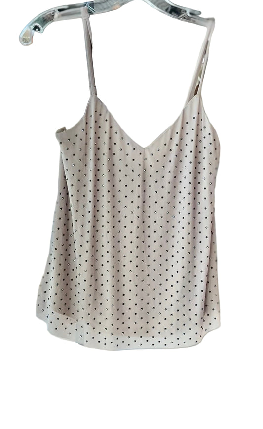 Hot Fix On Mesh Double Shirt - Light Beige