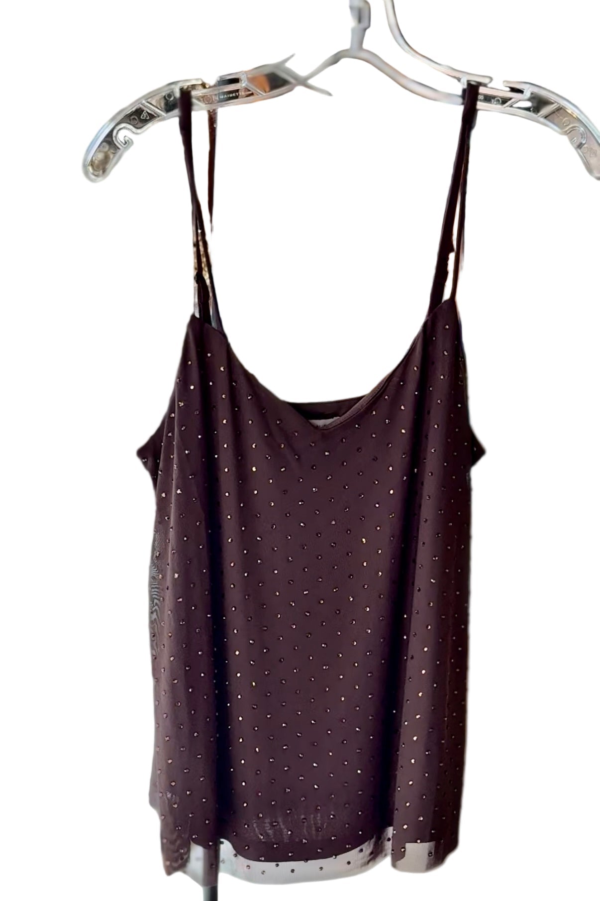 Hot Fix On Mesh Double Shirt - Dark Chocolate