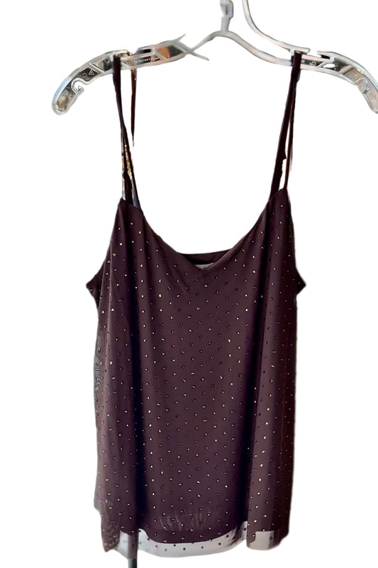 Hot Fix On Mesh Double Shirt - Dark Chocolate