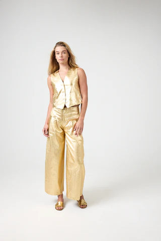 Culotte Metallic Linen Pants