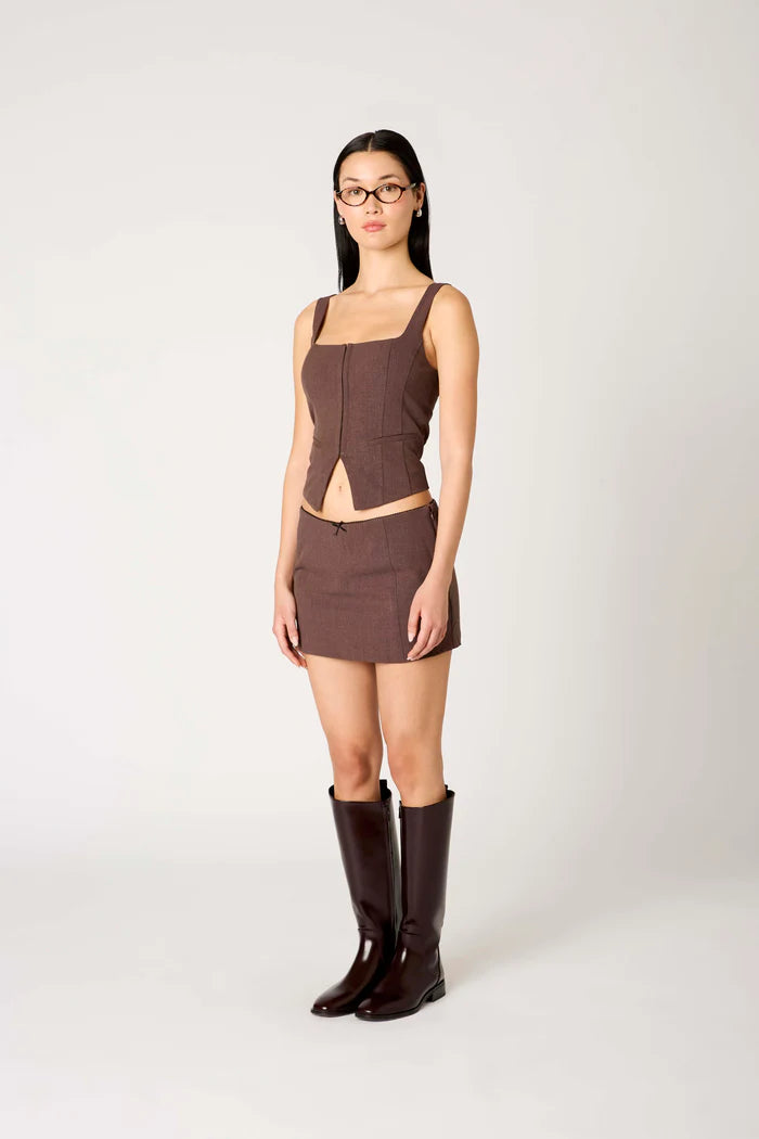 Brice Vest Brown & Skort