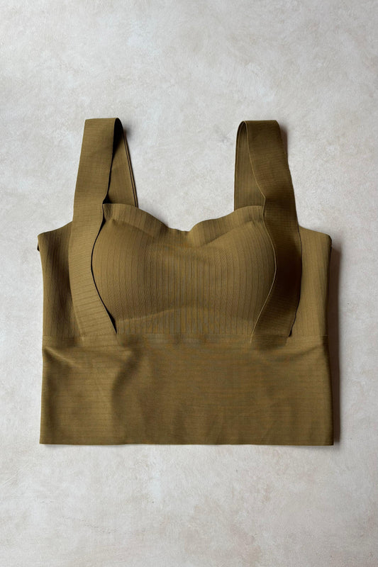 Olive Thick Strap Top